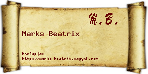 Marks Beatrix névjegykártya